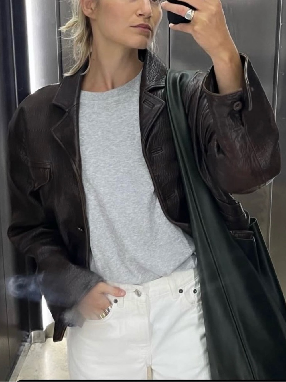 Vintage brown leather jacket size M
